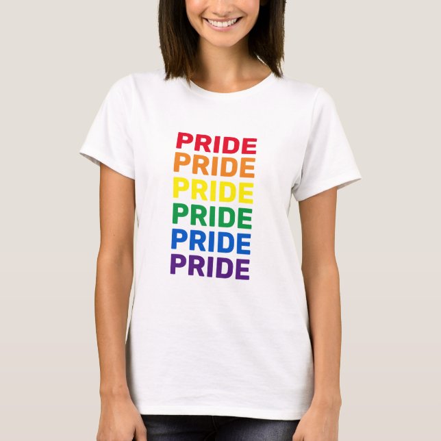 Camiseta Orgullo arco iris lgbt bandera gay tipografía mode (Anverso)