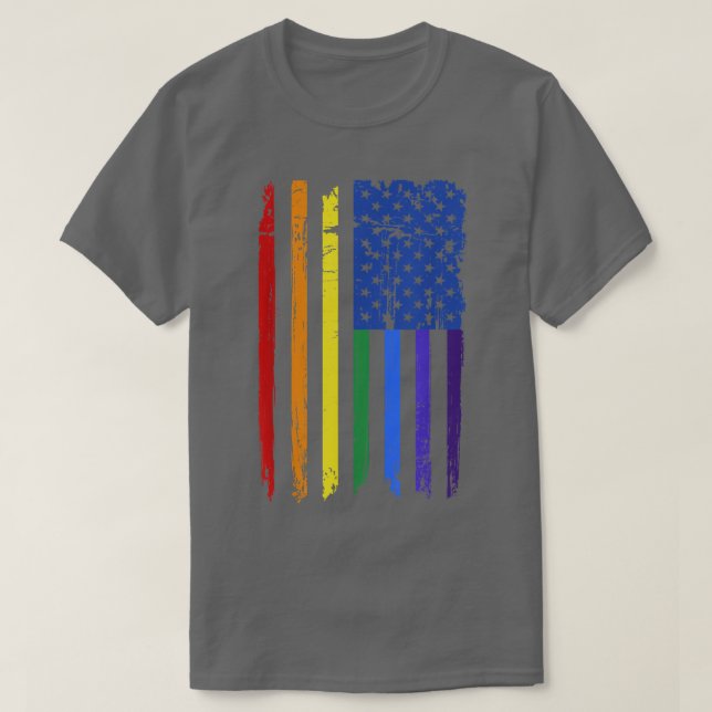 Camiseta Orgullo Arcoiris Bandera Estadounidense Orgullo Ga (Diseño del anverso)