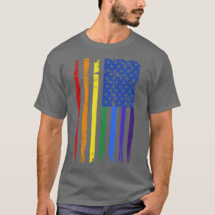 Camiseta Orgullo Arcoiris Bandera Estadounidense Orgullo Ga