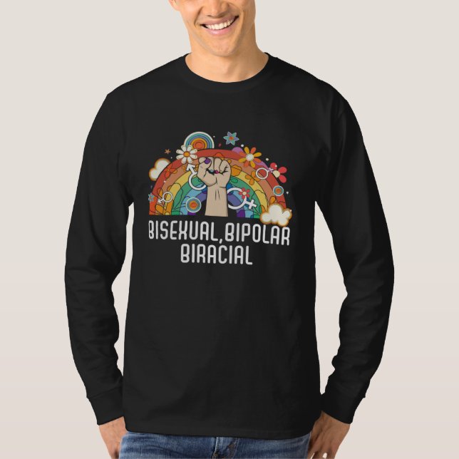 Camiseta Orgullo Arcoíris Bisexual Bipolar Biracial Bisexua (Anverso)