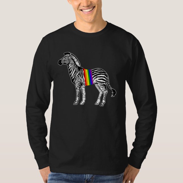 Camiseta Orgullo Arcoíris Cebra ADN Orgullo LGBT (Anverso)