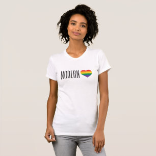 Camiseta Orgullo arcoiris Corazón de amor moderno