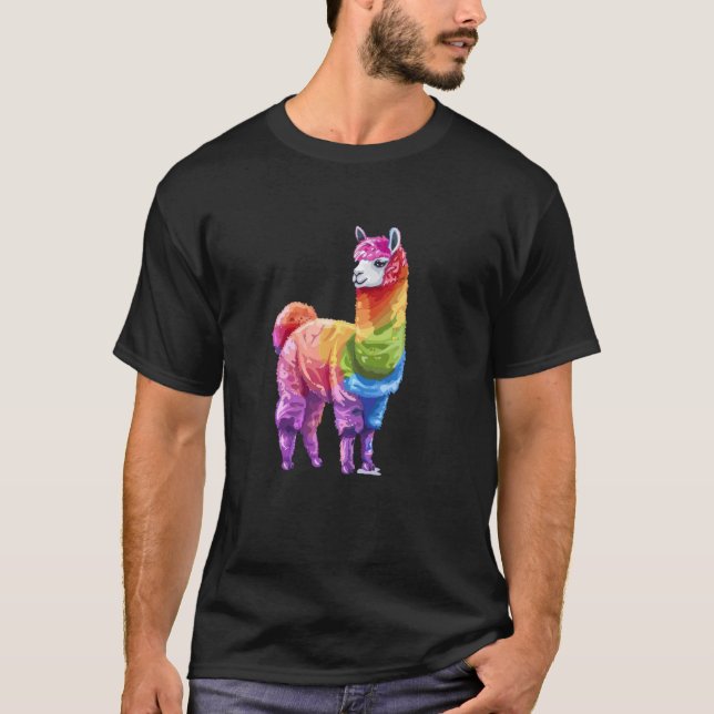 Camiseta Orgullo arcoiris de Llama Alpaca (Anverso)