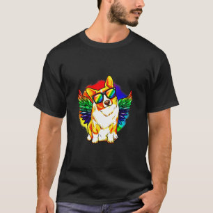 Camiseta Orgullo arcoiris de perro de Corgi