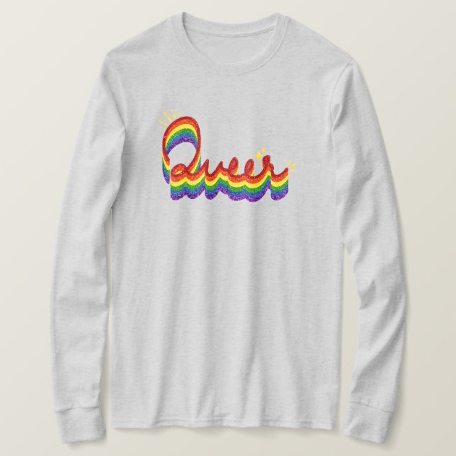 Camiseta Orgullo arcoiris del Purpurina gay (Anverso del diseño)