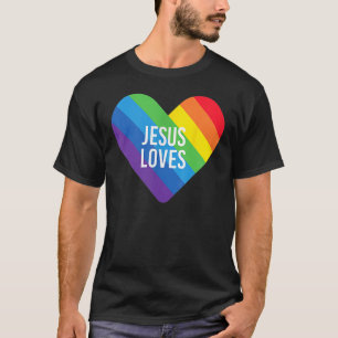 Camiseta Orgullo arcoiris Gay LGBTQ+ Jesús ama