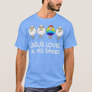 Camiseta Orgullo arcoiris Gay LGBTQ+ Jesús ama a todos