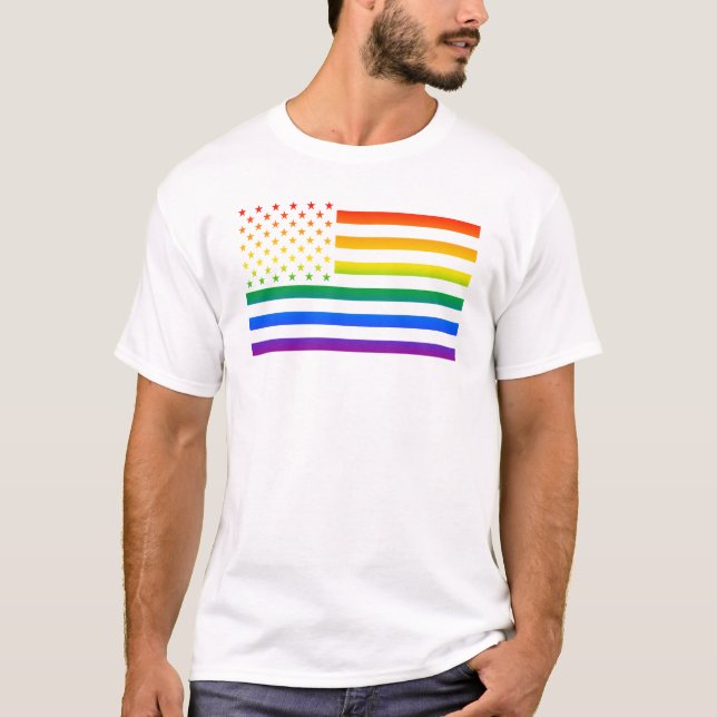 Camiseta Orgullo arcoiris gaytriótico de Estados Unidos (Anverso)