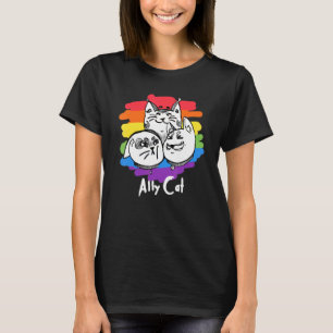 Camiseta Orgullo arcoiris Lgbt Bandera Gay Ally Cat 1