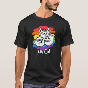 Camiseta Orgullo arcoiris Lgbt Bandera Gay Ally Cat 1