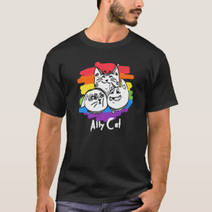 Camiseta Orgullo arcoiris Lgbt Bandera Gay Ally Cat 1