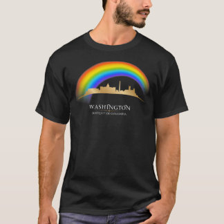 Camiseta Orgullo arcoiris LGBTQ Premio Skyline de Washingto