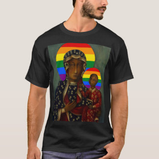 Camiseta Orgullo arcoiris Madonna negra