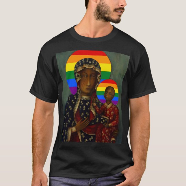 Camiseta Orgullo arcoiris Madonna negra (Anverso)