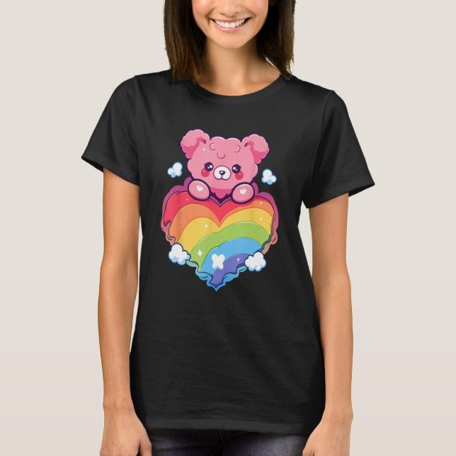 Camiseta Orgullo arcoiris Teddy Bear LGBTQ+ Gay Lesbian Que (Anverso)