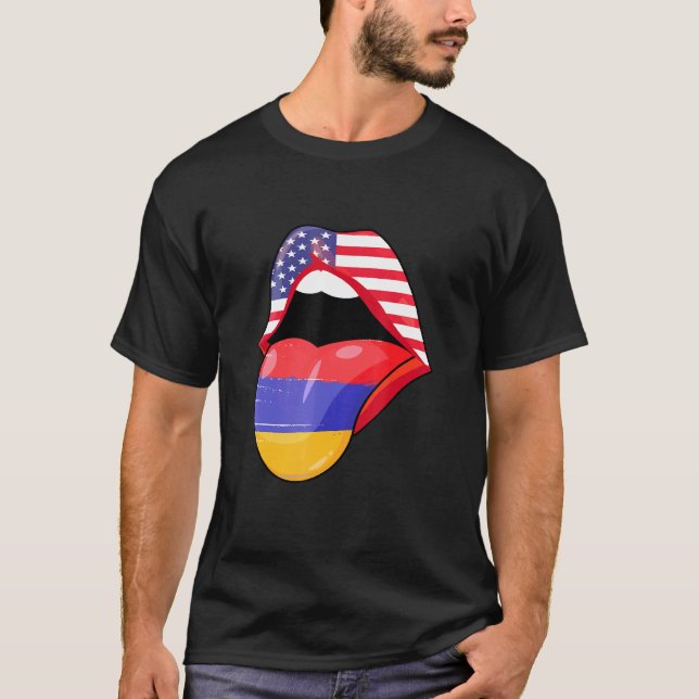 Camiseta Orgullo armenio de EEUU levanta orgullo de bandera (Anverso)