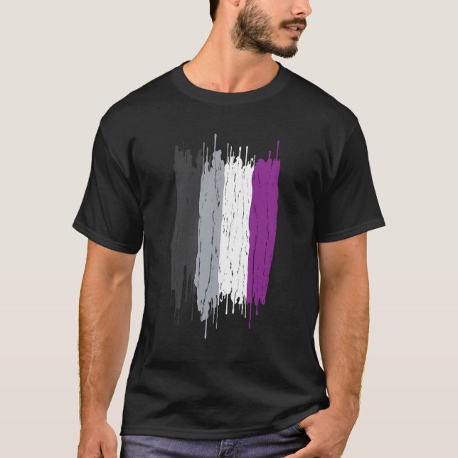 Camiseta Orgullo asexual Arte Lgbt Lgbtqia Humanos Respeto  (Anverso)