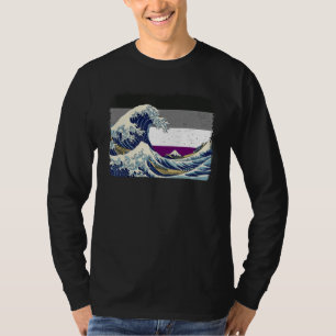 Camiseta Orgullo asexual bandera Ace Gran ola frente a Kana