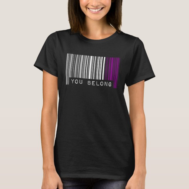 Camiseta Orgullo asexual de código de barras que pertenece  (Anverso)