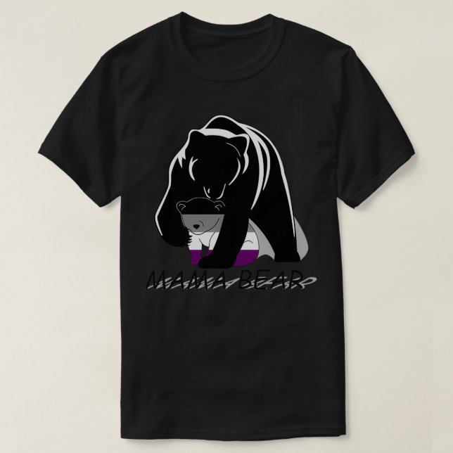 Camiseta Orgullo asexual de mamá oso (Diseño del anverso)
