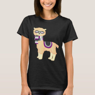 Camiseta Orgullo asexual Guay Llama con Ace Pride Sunglasse