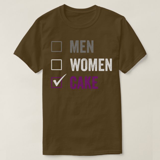 Camiseta Orgullo asexual más bien comer pastel de arroz ase (Diseño del anverso)