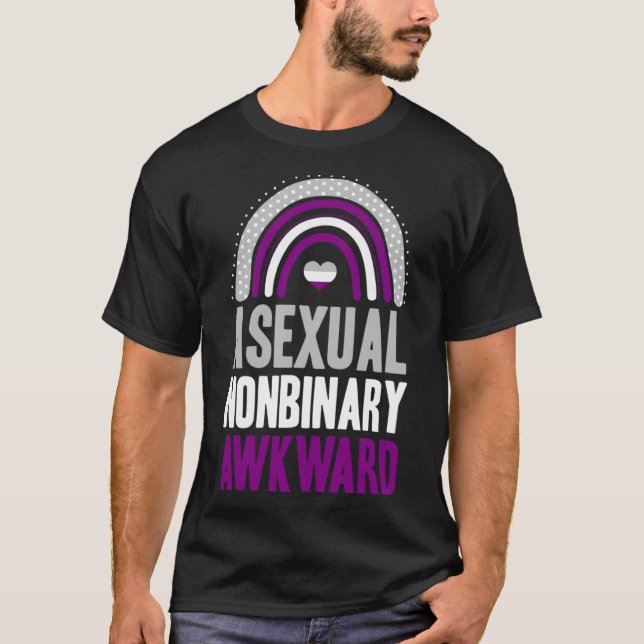 Camiseta Orgullo asexual no binario incómodo asexual bohemi (Anverso)