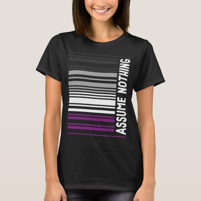Camiseta Orgullo asexual Orgullo Orgullo código de barras d (Anverso)