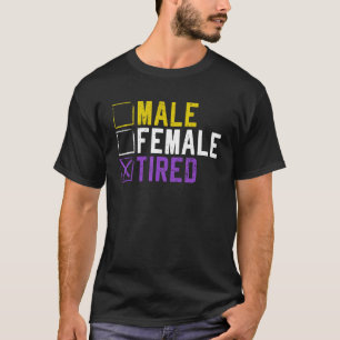 Camiseta Orgullo Asexual Transexual Lgbt Cansado No Binario