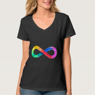 Camiseta Orgullo autista Símbolo del arco iris infinito