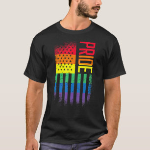 Camiseta Orgullo Bandera Americana Arcoiris Apoya Lgbt Lesb