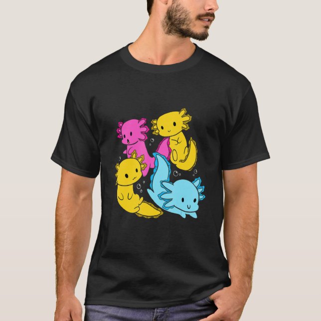Camiseta Orgullo Bi Pansexual Salamandra Mexicana Axolotl P (Anverso)