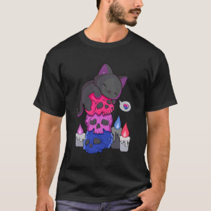 Camiseta Orgullo biológico Kawaii Gatos De Piel Cráneo Gato