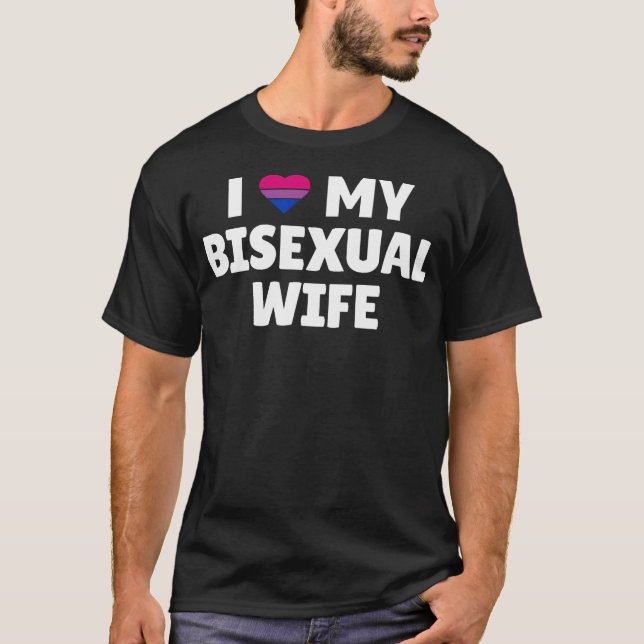 Camiseta Orgullo bisexual - Amo a mi esposa bisexual (Anverso)