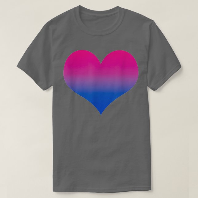 Camiseta Orgullo bisexual Bandera Corazón Gradiente Lgbtq A (Diseño del anverso)