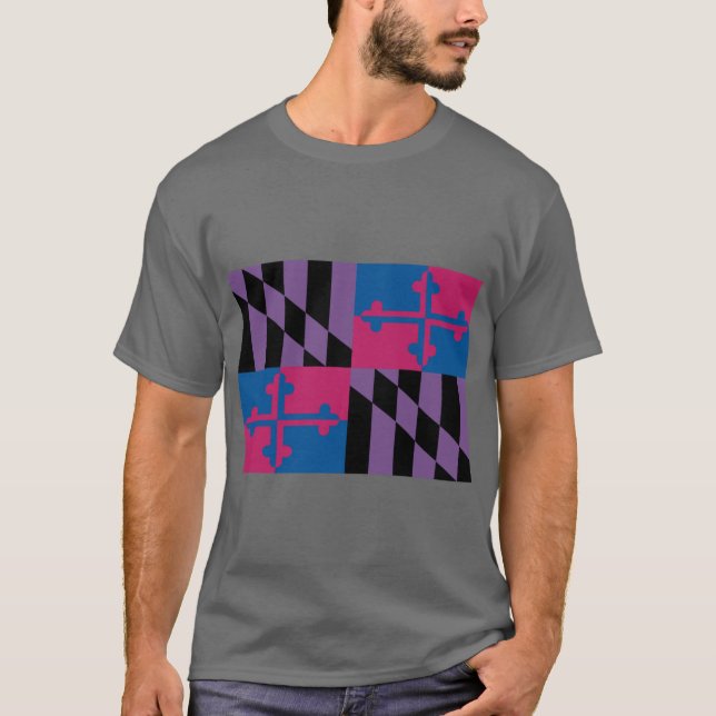 Camiseta Orgullo bisexual Bandera del Estado de Maryland (Anverso)