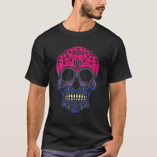 Camiseta Orgullo bisexual Cráneo de azúcar Bisexualidad mex