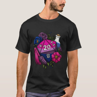 Camiseta Orgullo Bisexual D20 Tabletop RPG Gaming Dice Stic