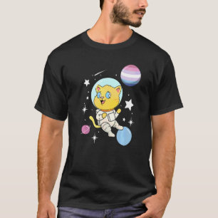 Camiseta Orgullo bisexual de gato en el espacio