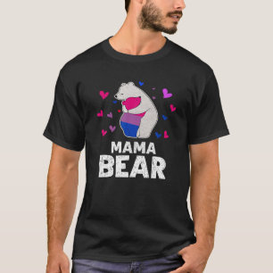 Camiseta Orgullo bisexual de mamá oso con bandera de batida