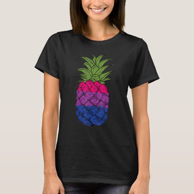 Camiseta Orgullo bisexual de piña con orgullo LGBTQ (Anverso)