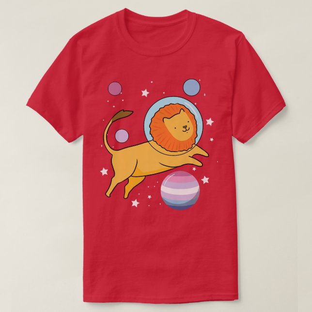 Camiseta Orgullo bisexual de un astronauta león (Diseño del anverso)