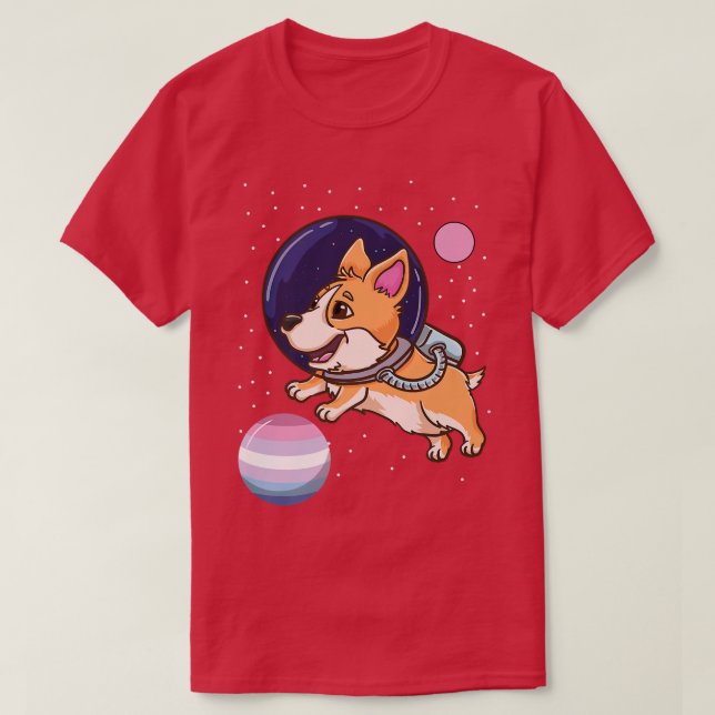 Camiseta Orgullo bisexual del astronauta de Corgi-233 (Diseño del anverso)