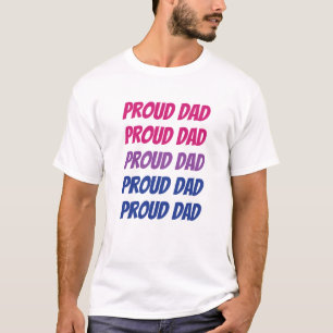 Camiseta Orgullo bisexual LGBTQ Orgullo de papá repetido te
