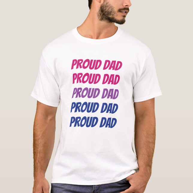 Camiseta Orgullo bisexual LGBTQ Orgullo de papá repetido te (Anverso)