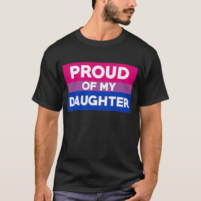 Camiseta Orgullo Bisexual Orgulloso De Mi Hija, Mamá Y Papá (Anverso)