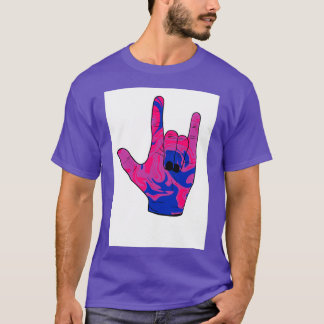 Camiseta Orgullo bisexual Te amo el lenguaje de signos amer