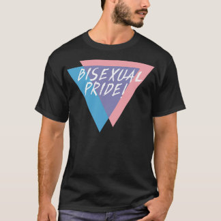 Camiseta Orgullo bisexual vintage Triángulos morados rosado