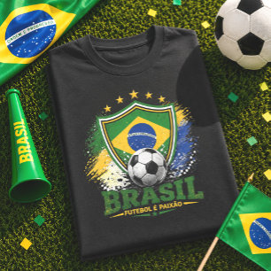 Camiseta Orgullo Brasileño Fanático Fútbol Brasil Soccer Br