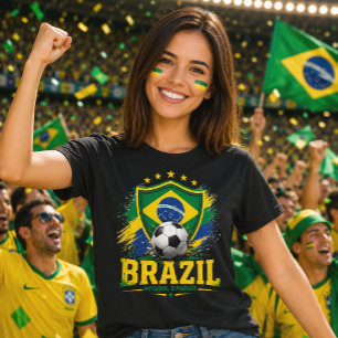 Camiseta Orgullo Brasileño Fútbol Brasil Hincha Fútbol Bras